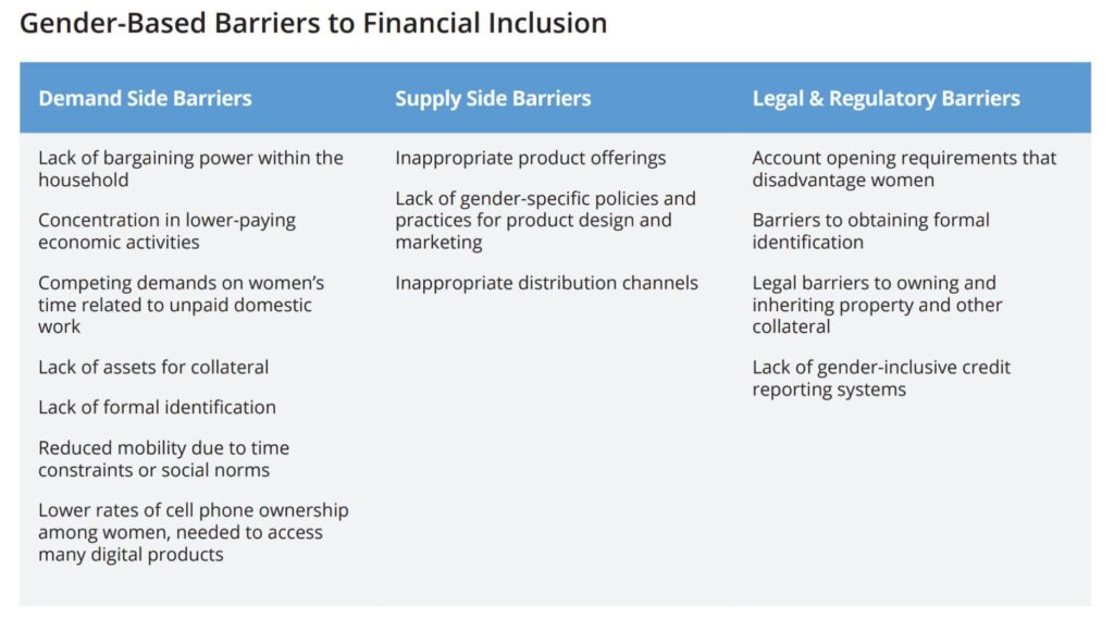 gender based barriers to financial inclusion