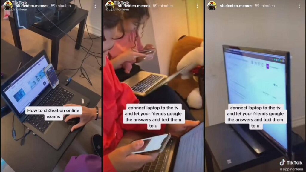 Cheating during online exams