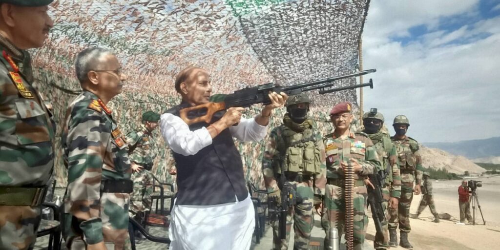 Defence minister with army