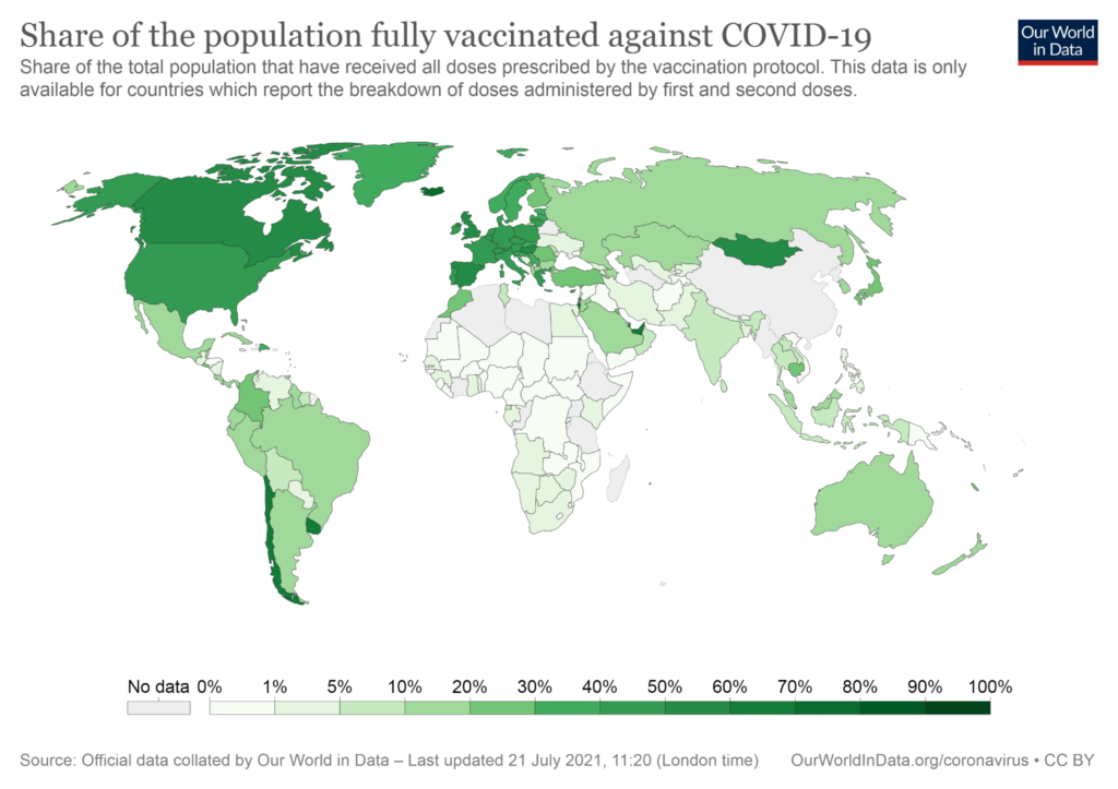 Numerous countries have still not started mass vaccination drives
